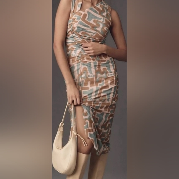 New - Anthropologie Stylish Geometric Print Dress - Picture 8 of 8